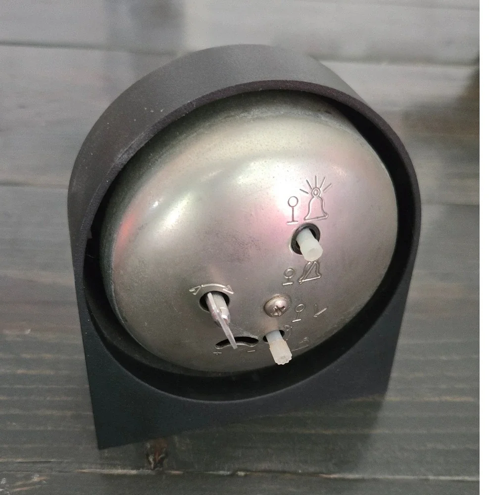 Vintage Westclox Wind Up Alarm‎ Clock Black Face Mid Century Modern Made in USA